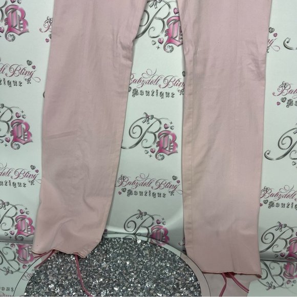 Versace jeans couture pink corset back lace up ribbon pants y2k rare iconic - Picture 10 of 16